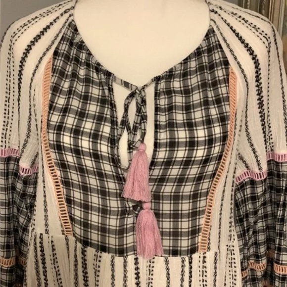 Veronica Beard Eileen Paneled Checked Georgette Midi Dress Size M - Picture 5 of 12